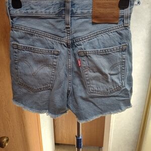 Levi's Blue Jean Shorts Distressed Mid-Thigh